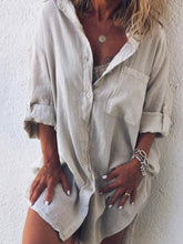 Plus Size Casual V Neck Long Sleeve Solid Dresses